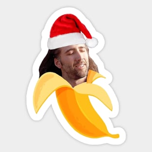 Christmas  Nicholas cage in a  banana Sticker